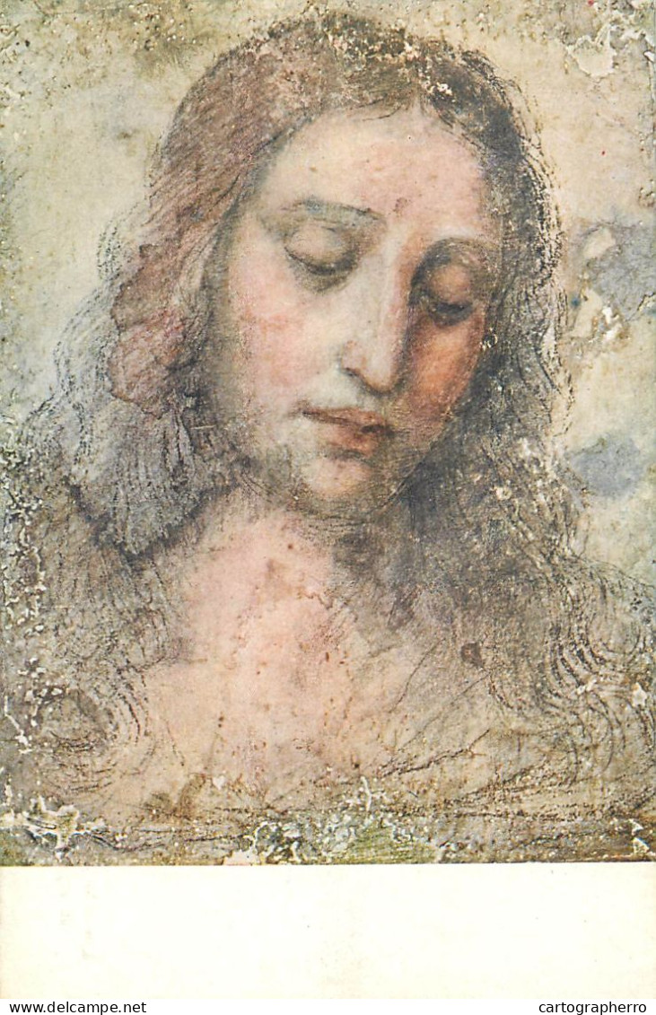 Postcard Painting Leonardo Da Vinci Il Redentore Milano R. Pinacoteca Di Brera - Peintures & Tableaux