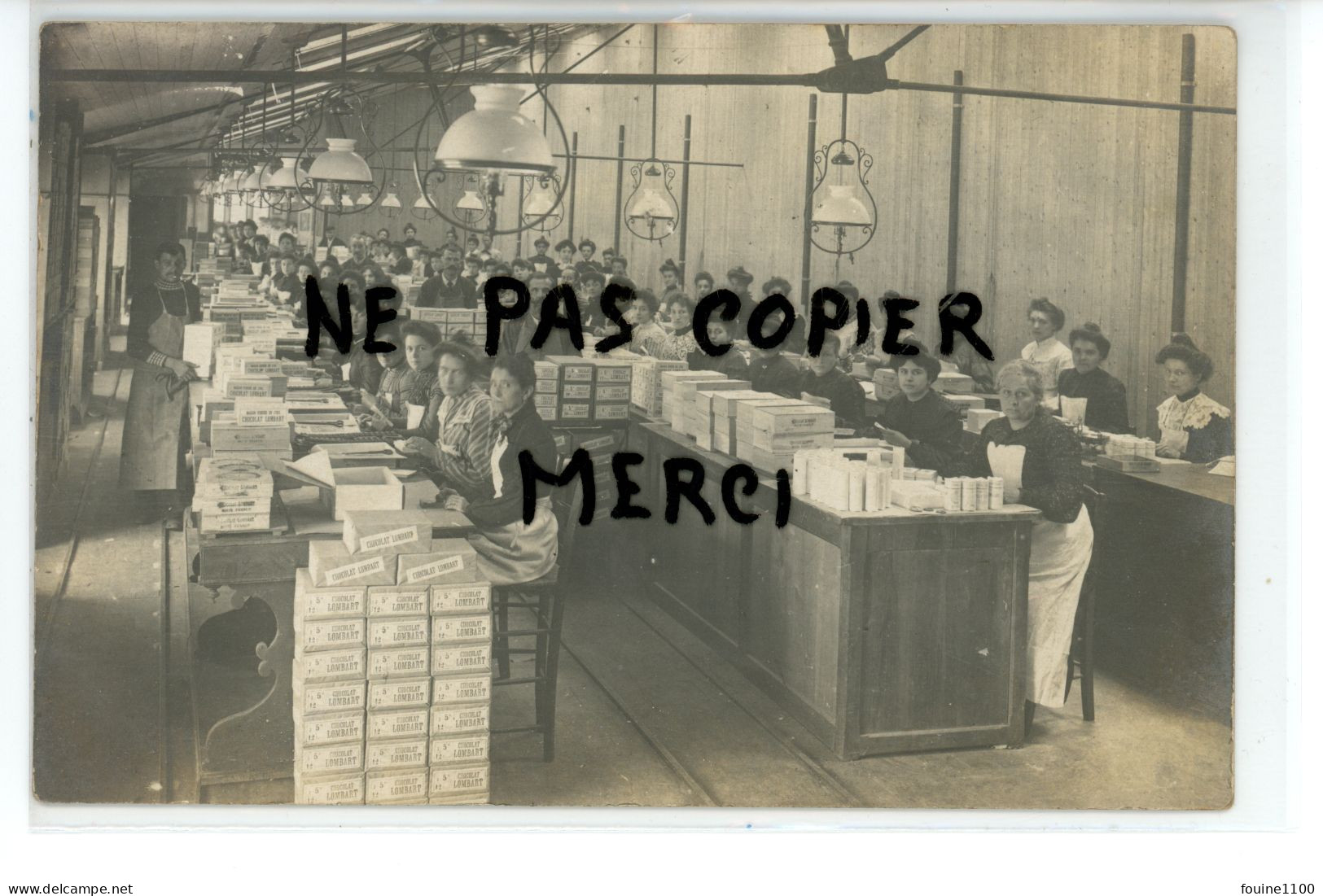 CARTE PHOTO D'usine Chocolaterie Chocolat Chocolats LOMBART Attelier D'emballage 75 Avenue De Choisy PARIS 75013 - Artisanat