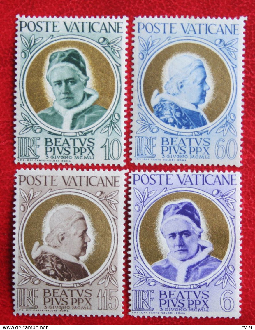 Pope Pius X 1951 Mi 174-177 Yv 163-166 Ongebruikt / MH VATICANO VATICAN VATICAAN - Unused Stamps