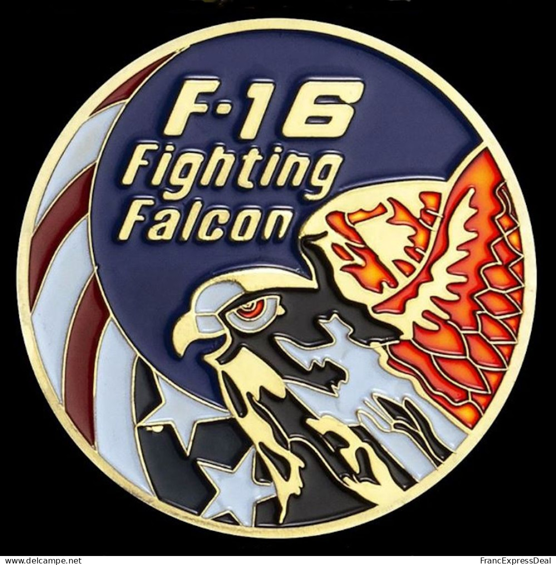 Pièce Médaille NEUVE Plaquée Or - US Air Force F-16 Fighting Falcon - Autres & Non Classés