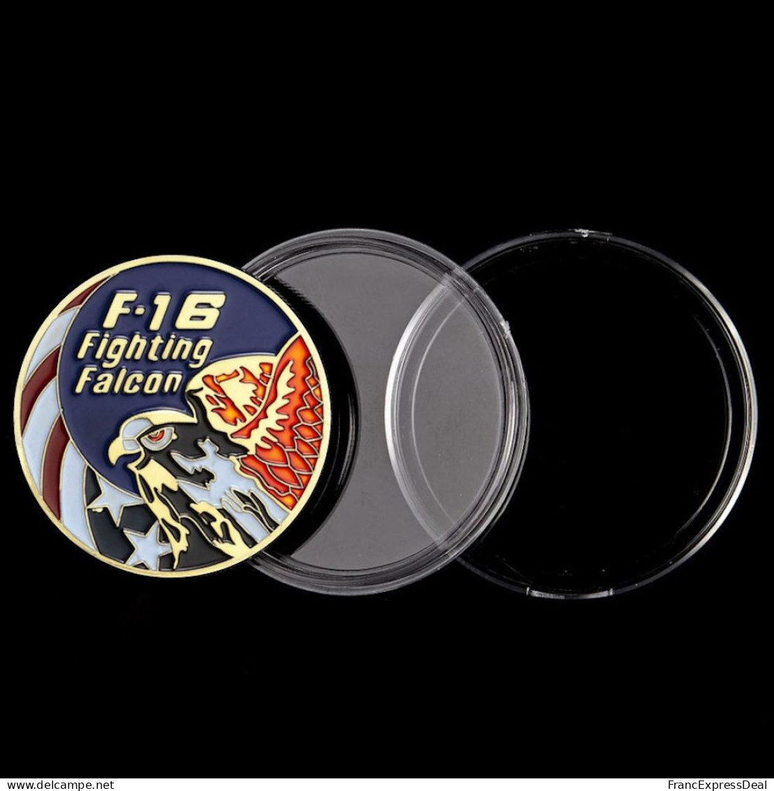 Pièce Médaille NEUVE plaquée Or - US Air Force F-16 Fighting Falcon