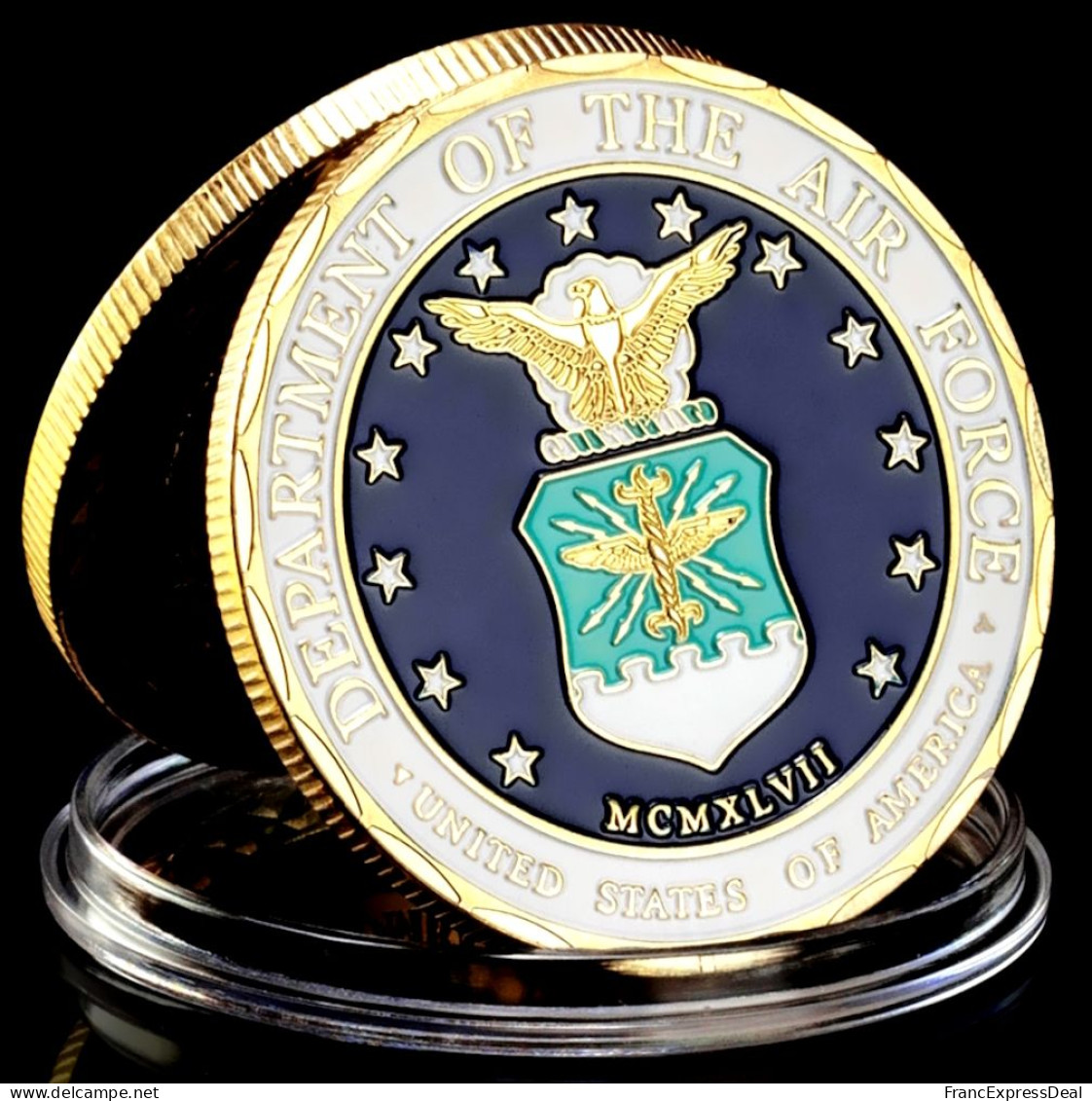 Pièce Médaille NEUVE Plaquée Or - Etats-Unis US Air Force Combat Control Team - Autres & Non Classés