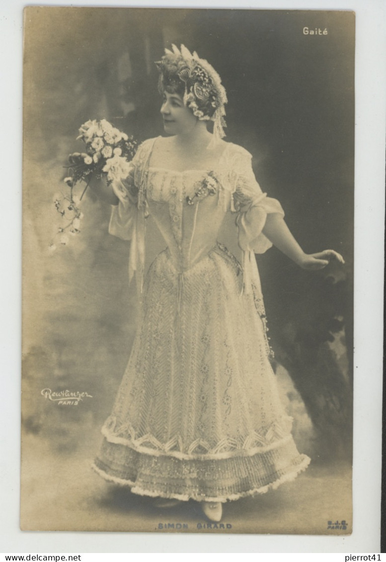 FEMMES - FRAU - LADY - SPECTACLE - ARTISTES 1900 - Jolie Carte Fantaisie Portrait De SIMON GIRARD - Théâtre GAÎTÉ - Femmes