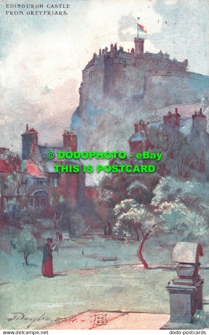 R517235 Edinburgh Castle. From Greyfriars. W. R. And S. The Waterette Series. Re - Mondo