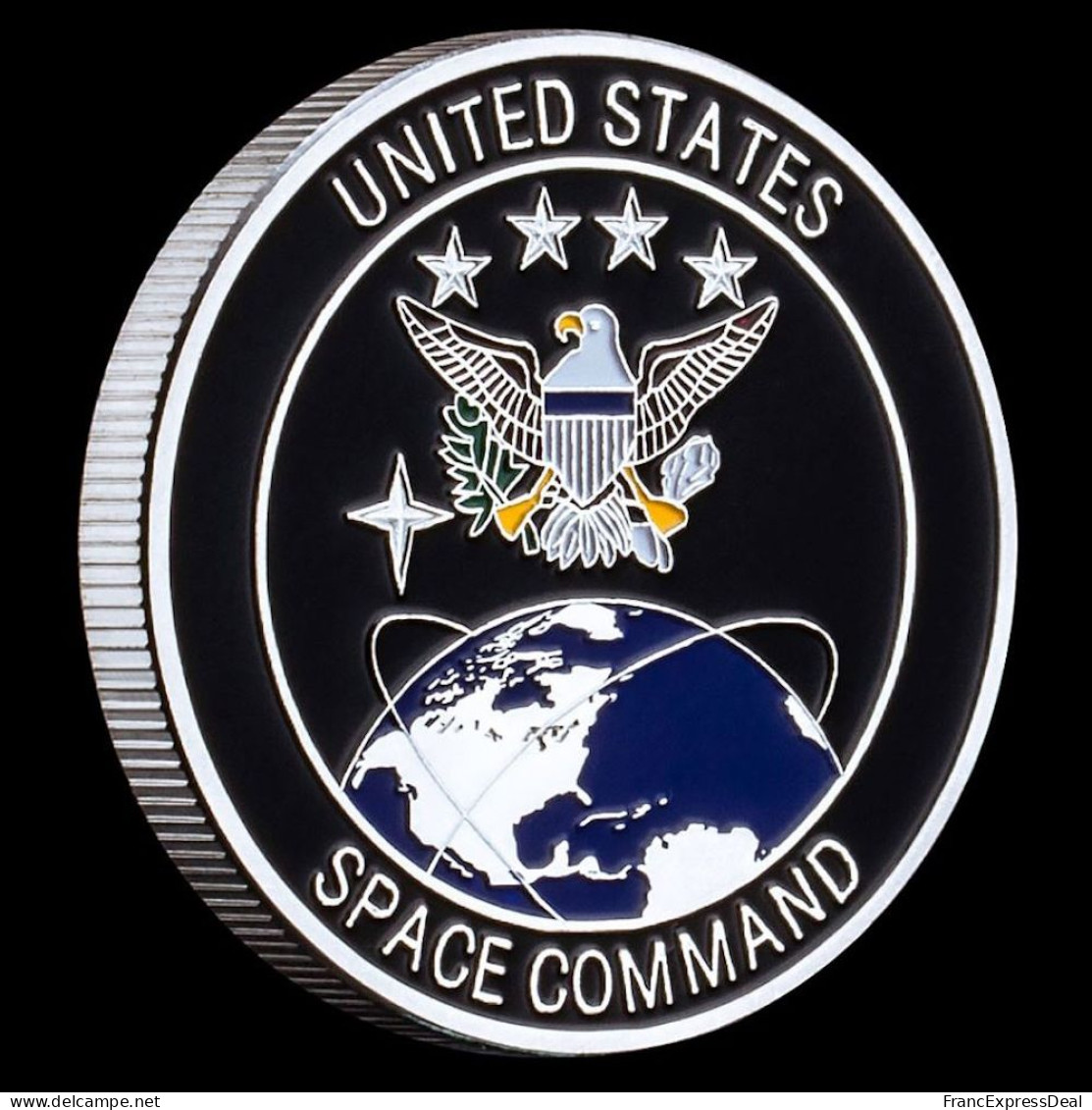 Pièce Médaille NEUVE Plaquée Argent - Space Command US Space Force Air Force - Autres & Non Classés