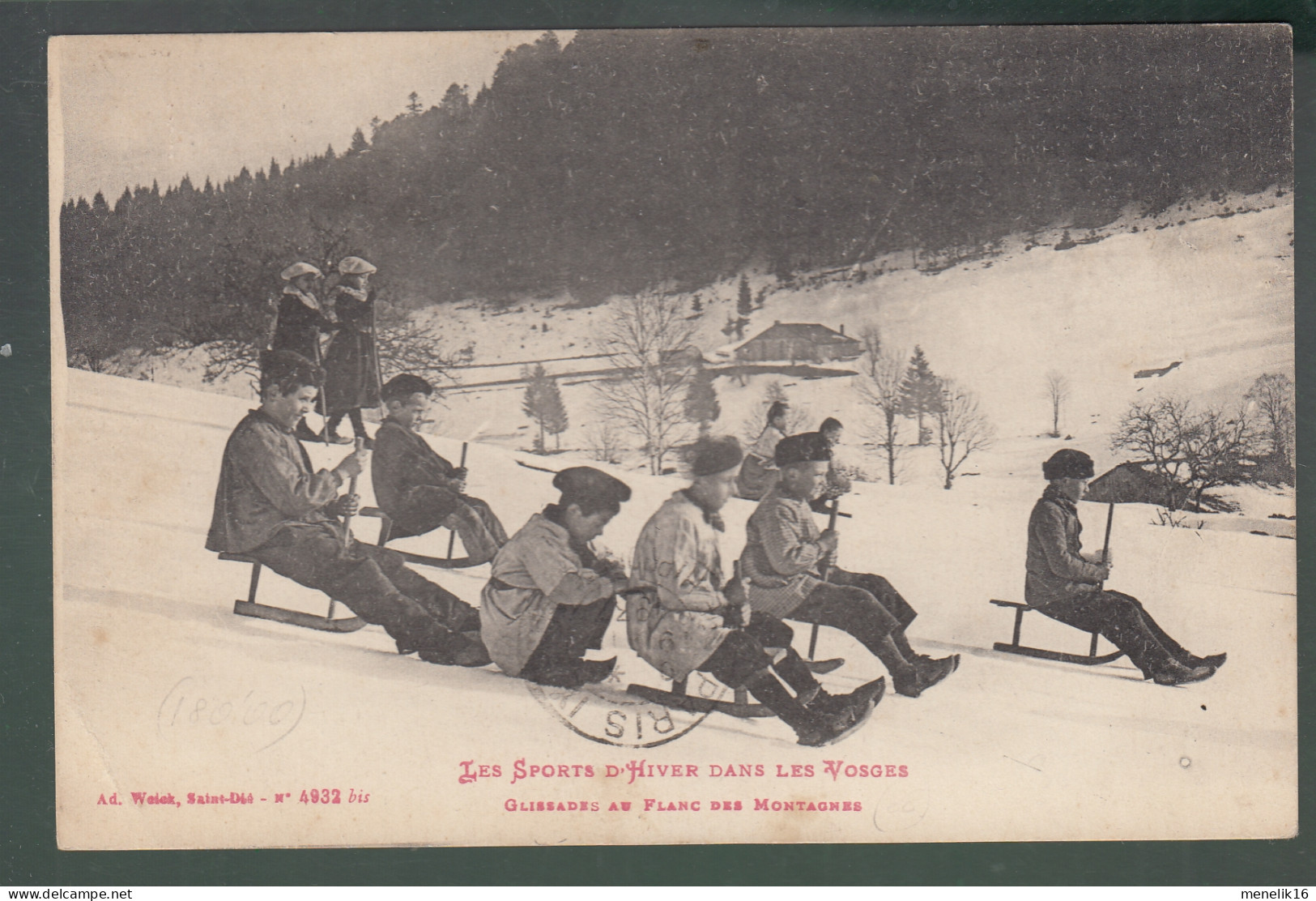 CP - 88 - Les Sports D'hiver Dans Les Vosges - Glissade Au Flanc Des Montagnes - Editions Ad. Weick N°4932 - Autres & Non Classés