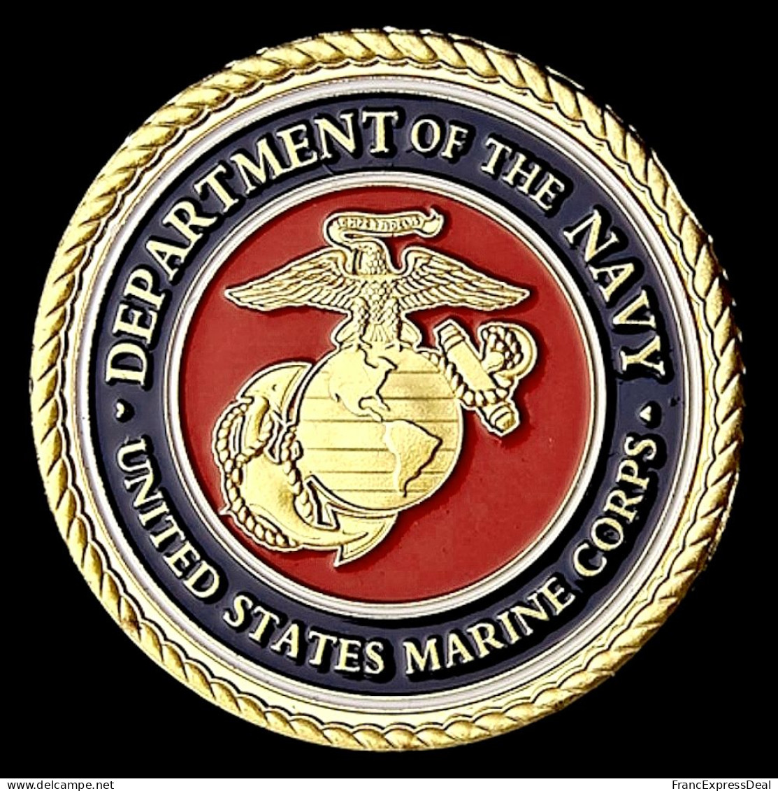 Pièce Médaille NEUVE Plaquée Or - Etats-Unis US Marine Corps Department Of The Navy (Réf 1) - Andere & Zonder Classificatie