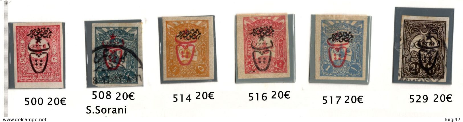 1917 - Impero Ottomano  - N° 500-508-514-516-517-529 - Non Dentellati - Ungebraucht