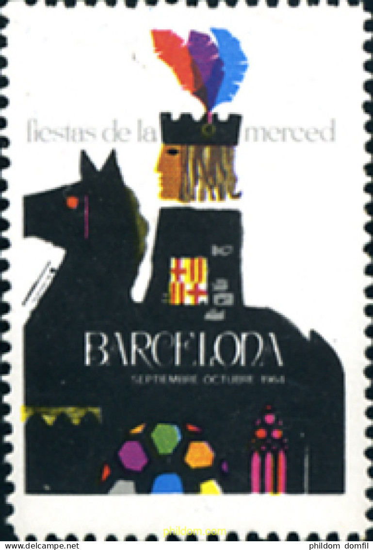 272281 MNH ESPAÑA Viñetas 1964 FIESTAS DE LA MERÇE - BARCELONA - Unused Stamps