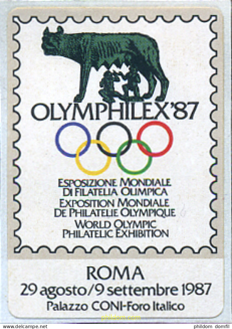 272422 MNH ESPAÑA Hojas Recuerdo 1987 EXPOSICION MUNDIAL DE FILATELIA OLIMPICA - Nuevos