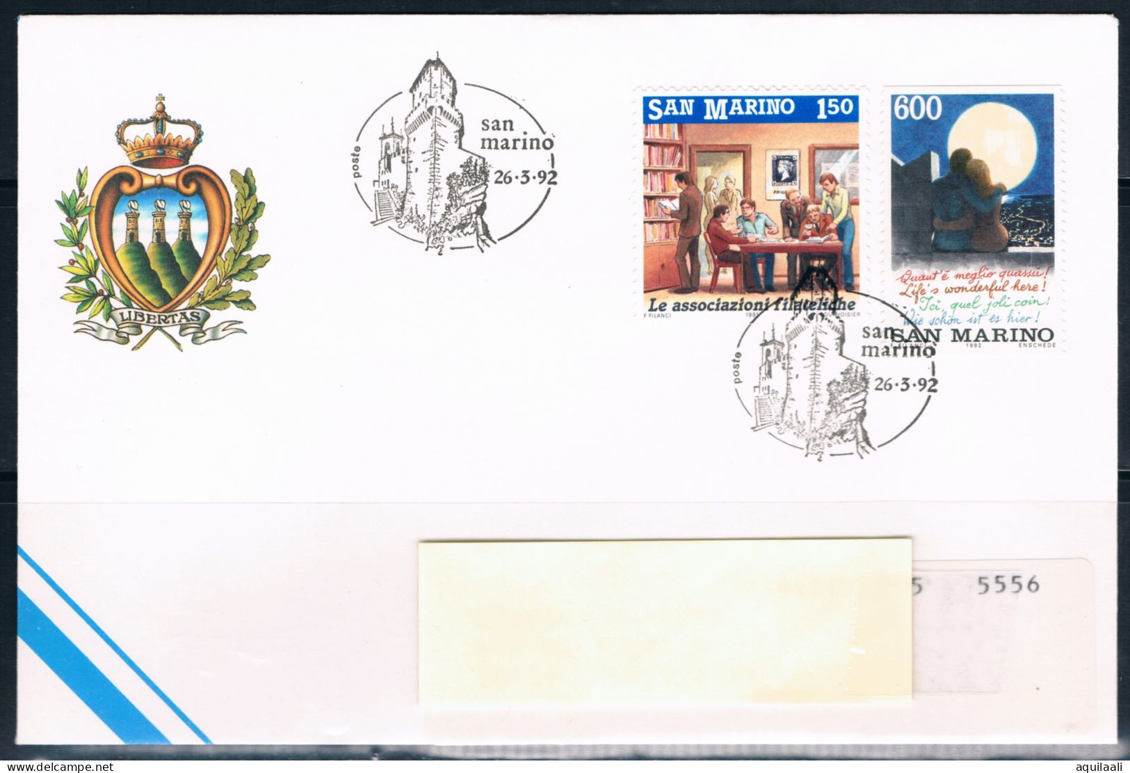 SAN MARINO 1992 -Fdc Attrattive Turistiche  " La Tranquillità" Annullo Speciale. - Used Stamps