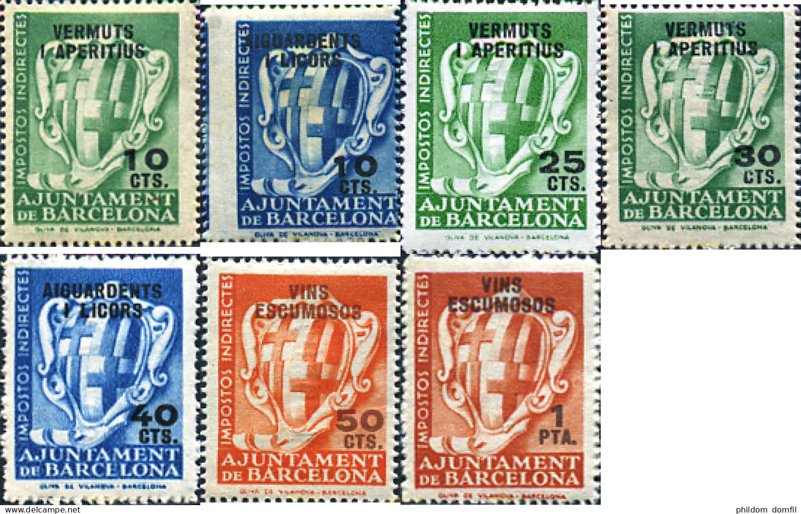 272276 MNH ESPAÑA Viñetas 1945 INPOSTOS INDIRECTES - VINS ESCUMOSOS - Neufs