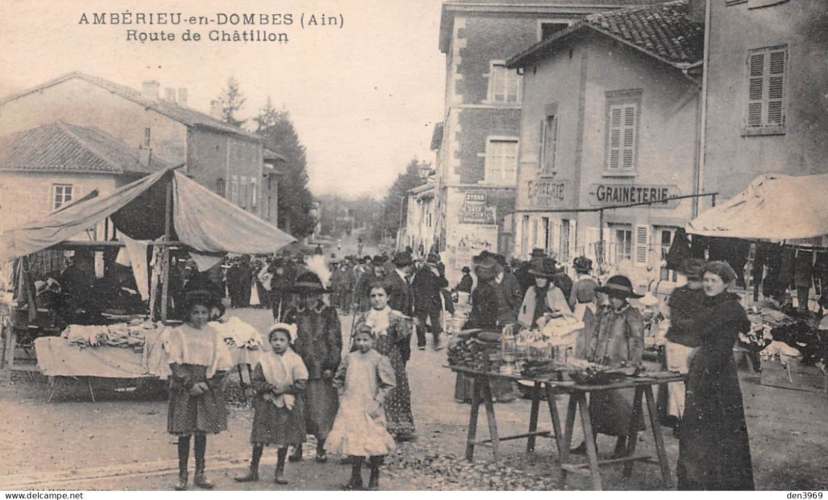 AMBERIEUX-en-DOMBES (Ain) - Ambérieu - Route De Chatillon - Marché - Unclassified