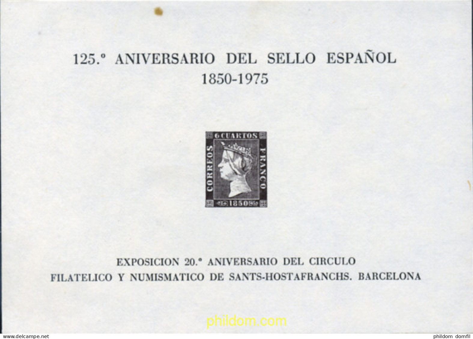 273182 MNH ESPAÑA Hojas Recuerdo 1975 125 ANIVERSARIO DEL PRIMER SELLO ESPAÑOL - Ongebruikt