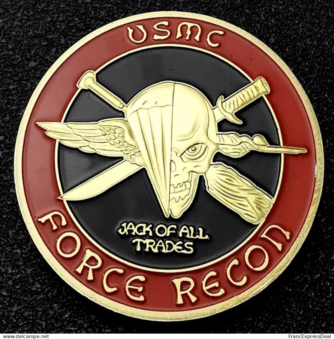 Pièce Médaille NEUVE Plaquée Or - Etats-Unis US Marine Corps USMC Force Recon - Other & Unclassified