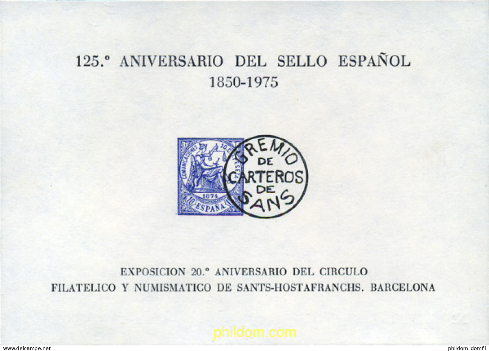 273177 MNH ESPAÑA Hojas Recuerdo 1975 125 ANIVERSARIO DEL SELLO ESPAÑOL - Unused Stamps
