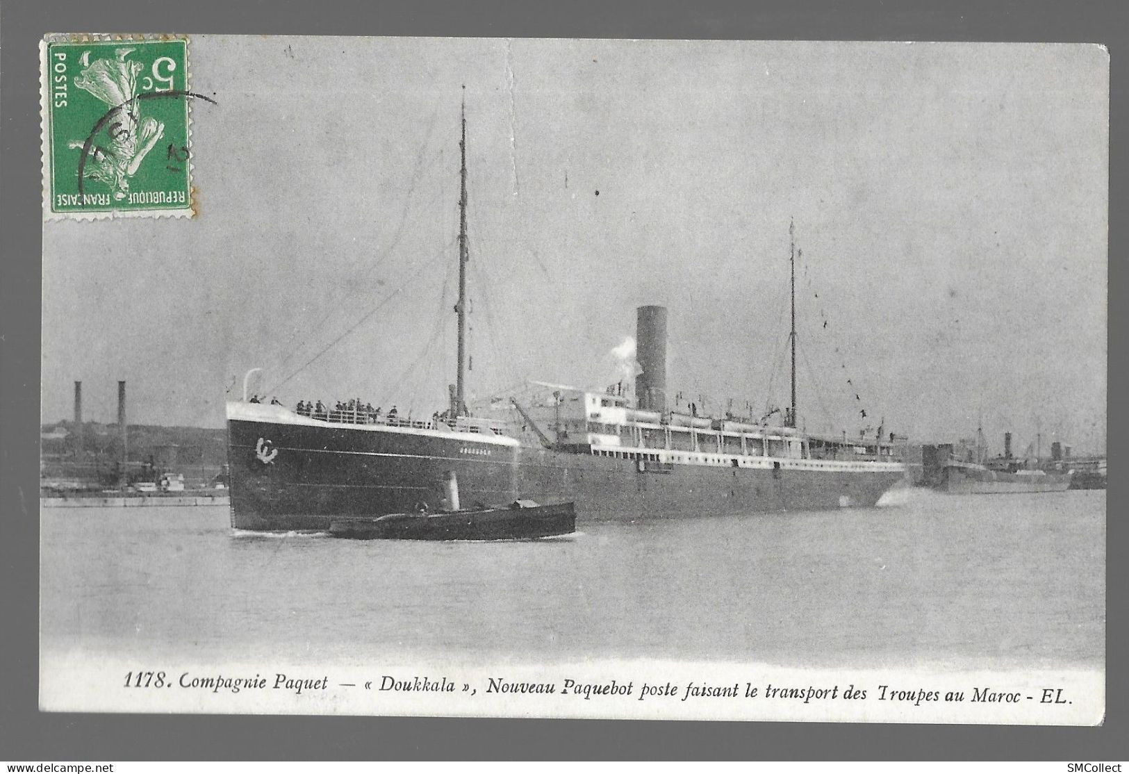 Compagnie Paquet. Paquebot Doukkala. Transport Des Troupes Au Maroc (13533) - Steamers