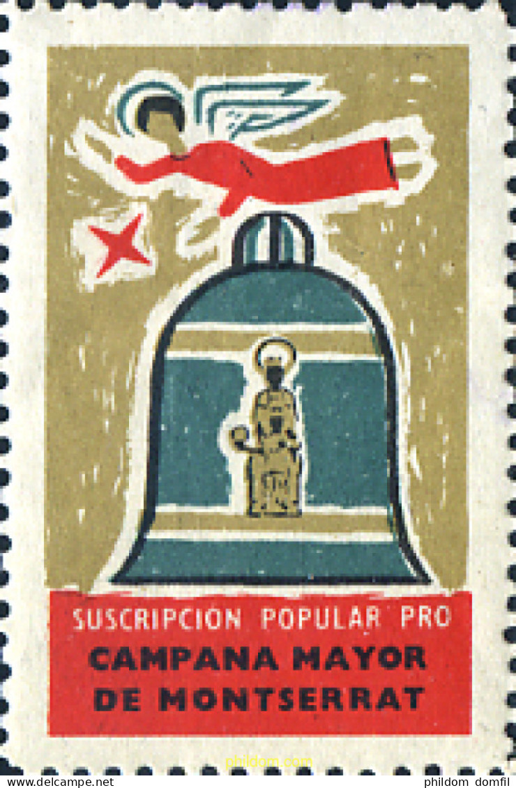 273457 MNH ESPAÑA Viñetas 1956 PRO CAMPANA MATOR DE MONTSERRAT - Neufs