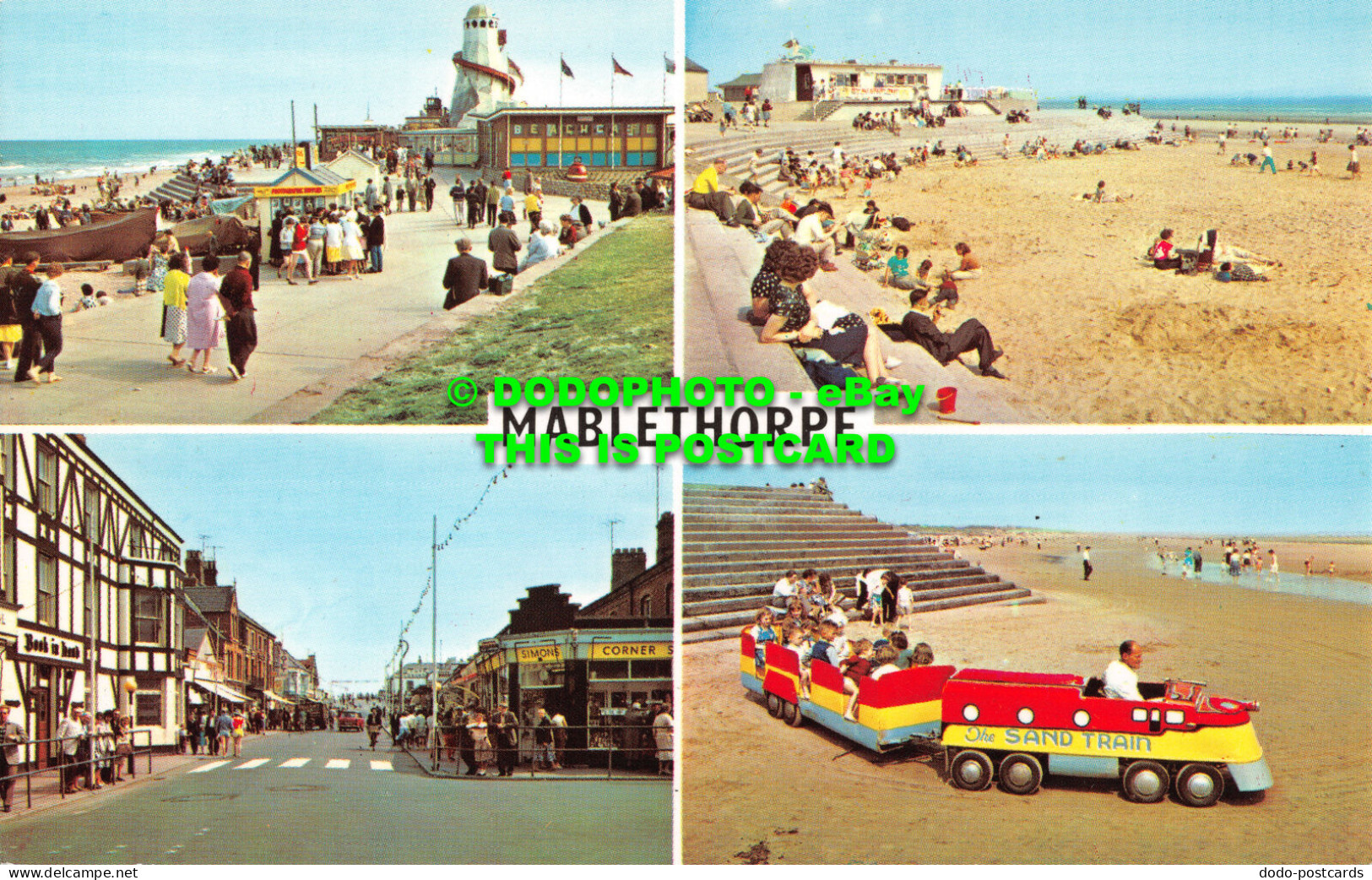 R517535 Mablethorpe. Town View. Beach And Promenade. Beach And Sand Train. Multi - Welt