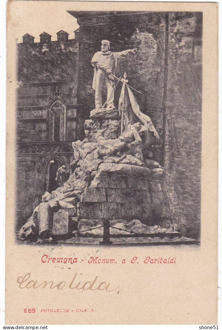 CREMOMA - Monument . A G.garibaldi - Cremona