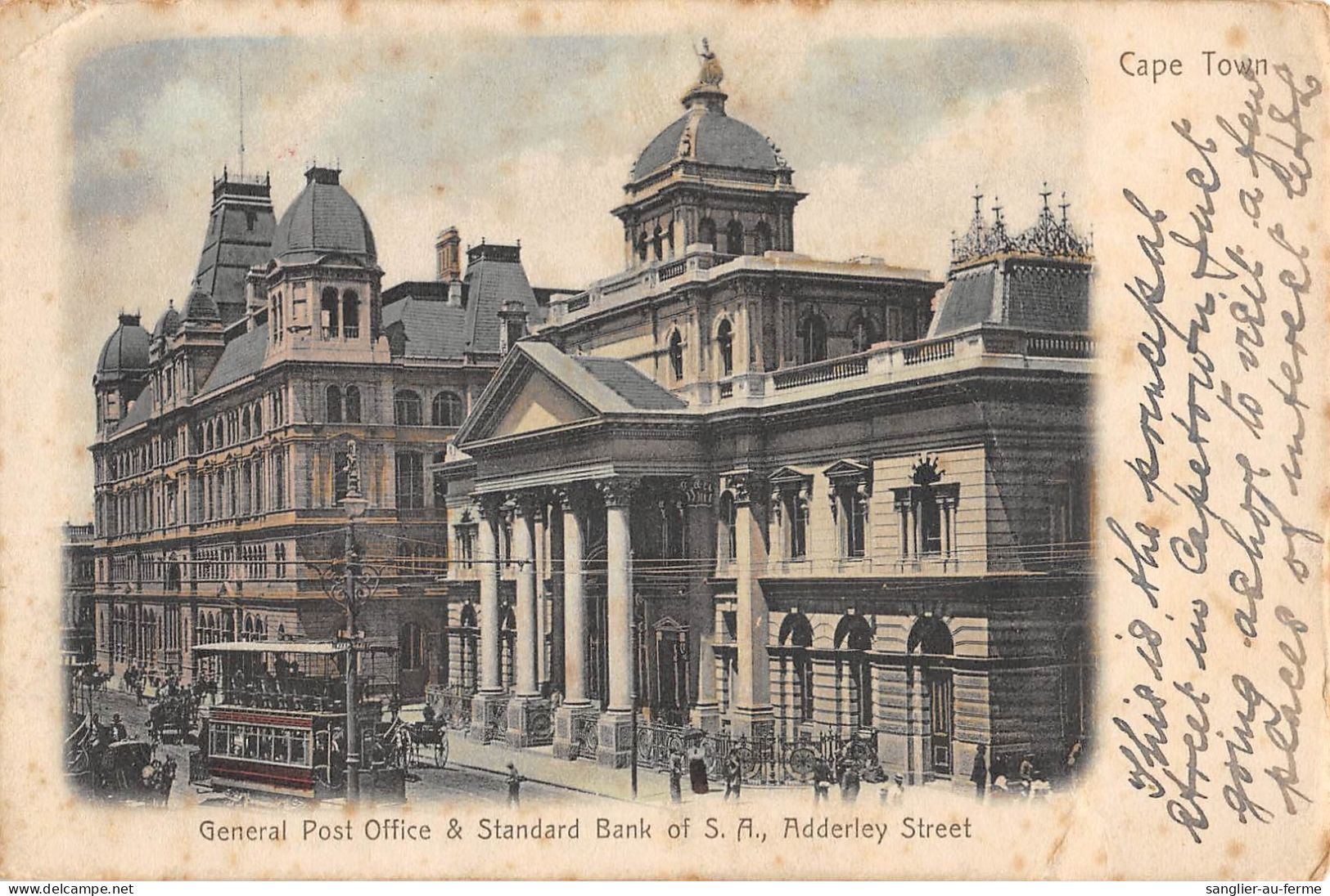 CPA / AFRIQUE DU SUD / GENERAL POST OFFICE AND STANDARS BANK OF S.A. / ADDERLEY STREET / CAPE TOWN - Afrique Du Sud