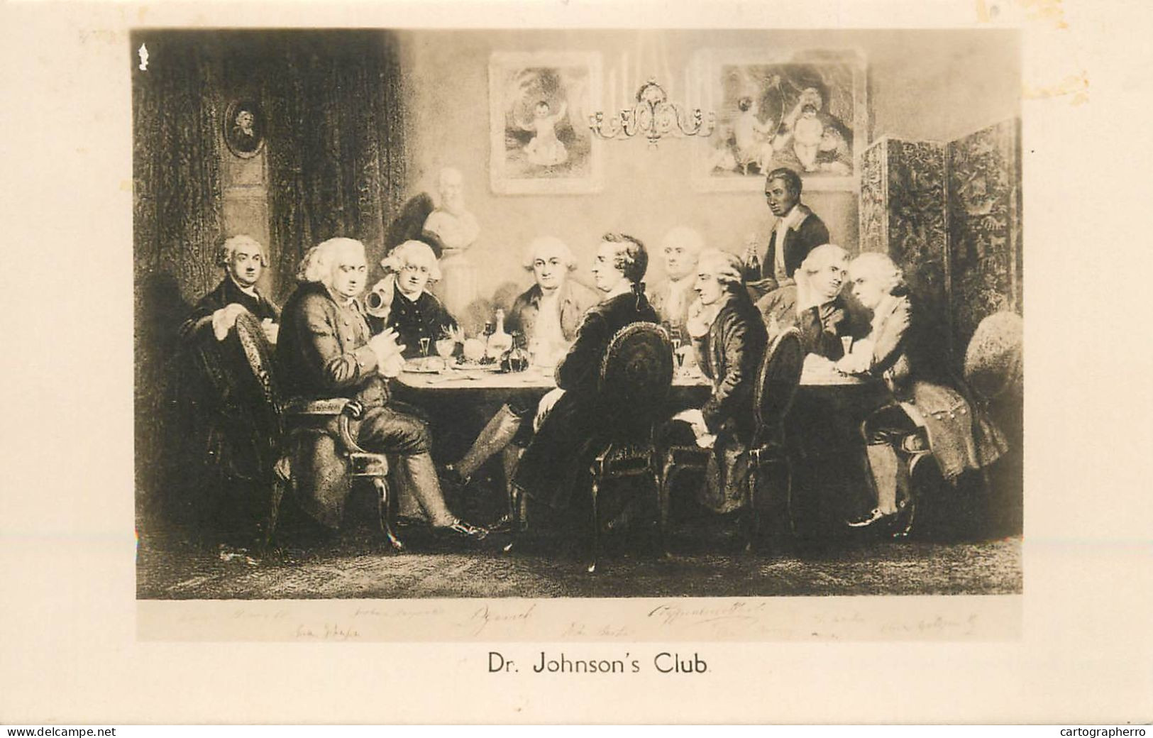 Postcard Painting Dr. Johnson's Club - Malerei & Gemälde