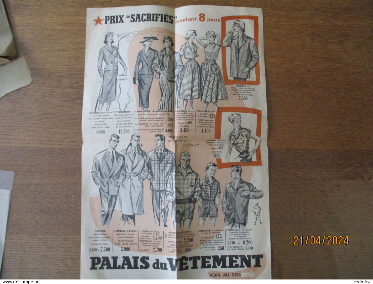 HIRSON PALAIS DU VÊTEMENT 12 RUE DE CHARLEVILLE DEPLIANT PUBLICITAIRE ETE 1956 - Publicités