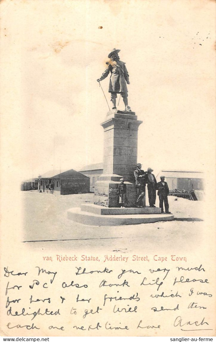 CPA / AFRIQUE DU SUD / VAN RIEBECK STATUE / ADDERLEY STREET / CAPE TOWN - South Africa