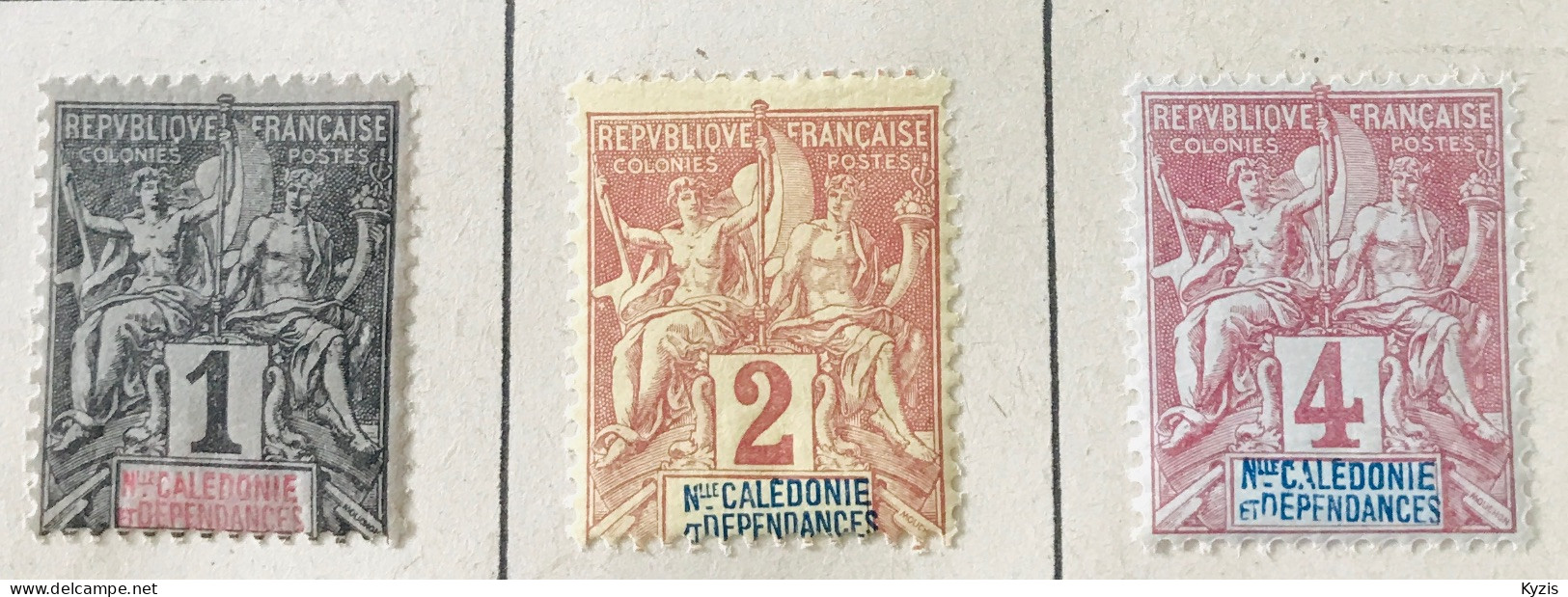 Nouvelle-Calédonie - Navigation Et Commerce, 1892 - MICHEL  38/39/40 - EFFACEMENT SURCHARGE - Ongebruikt