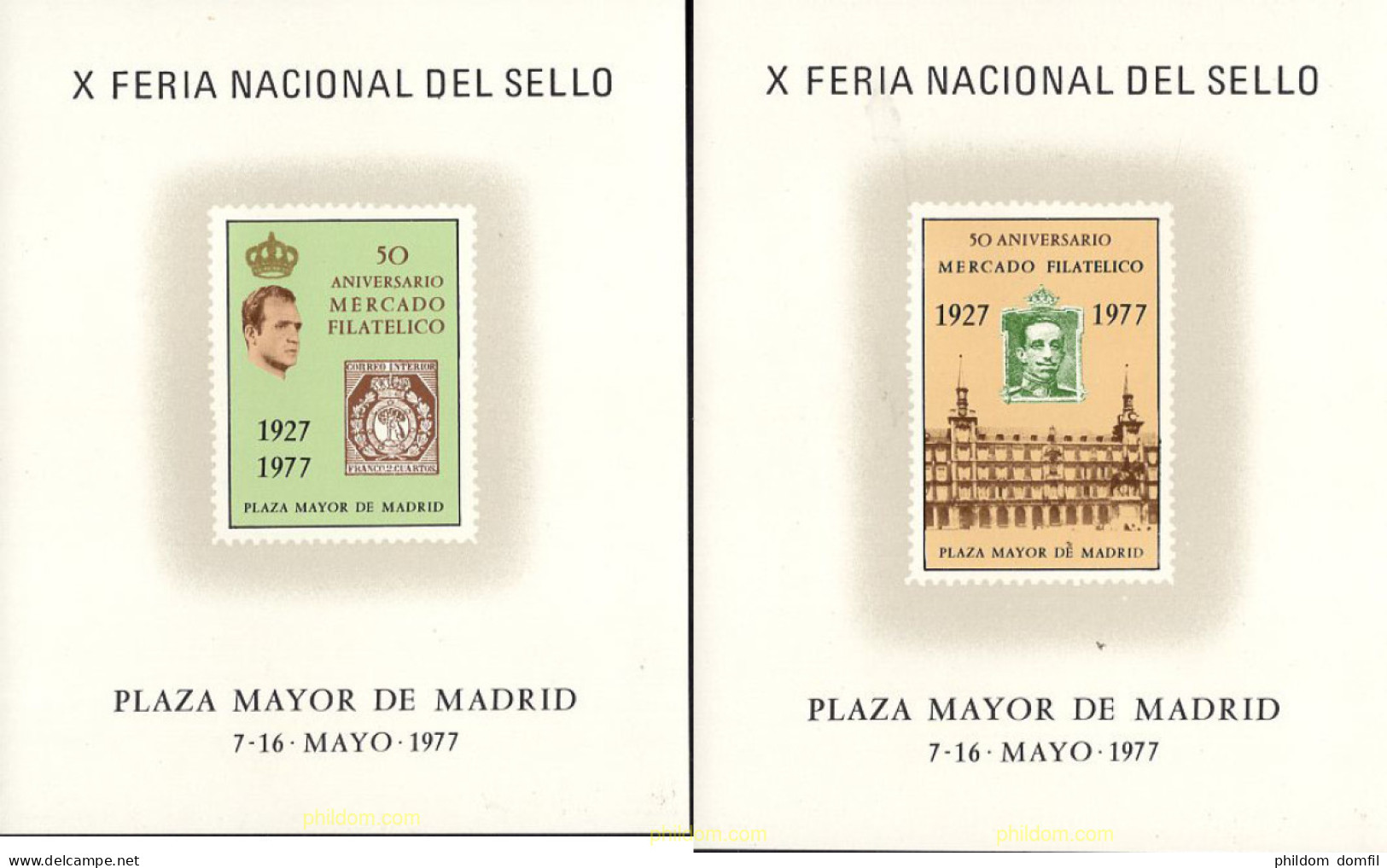 679205 MNH ESPAÑA Hojas Recuerdo 1977 X FERIA NACIONAL DEL SELLO - Ungebraucht