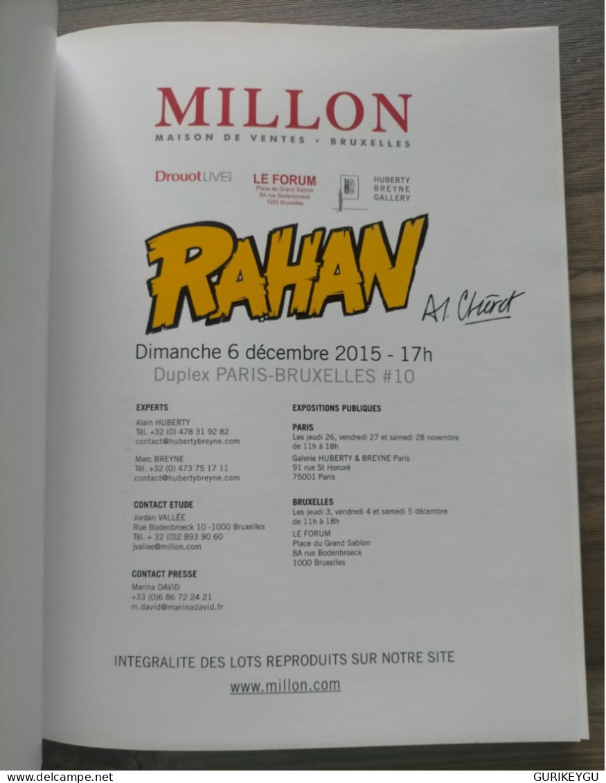 CHÉRET RAHAN Rare Catalogue De Vente Aux Enchères MILLON De 2015 PARIS BRUXELLES Dédicace Dédicacé Signature CHERET NEUF - Autographs