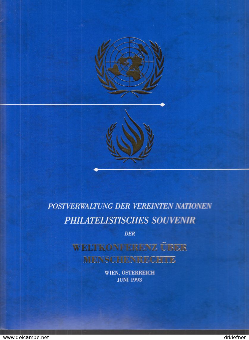 UNO WIEN  Triomappe Mit Triobrief 9 U.a., Menschenrechte, 1993 - Briefe U. Dokumente