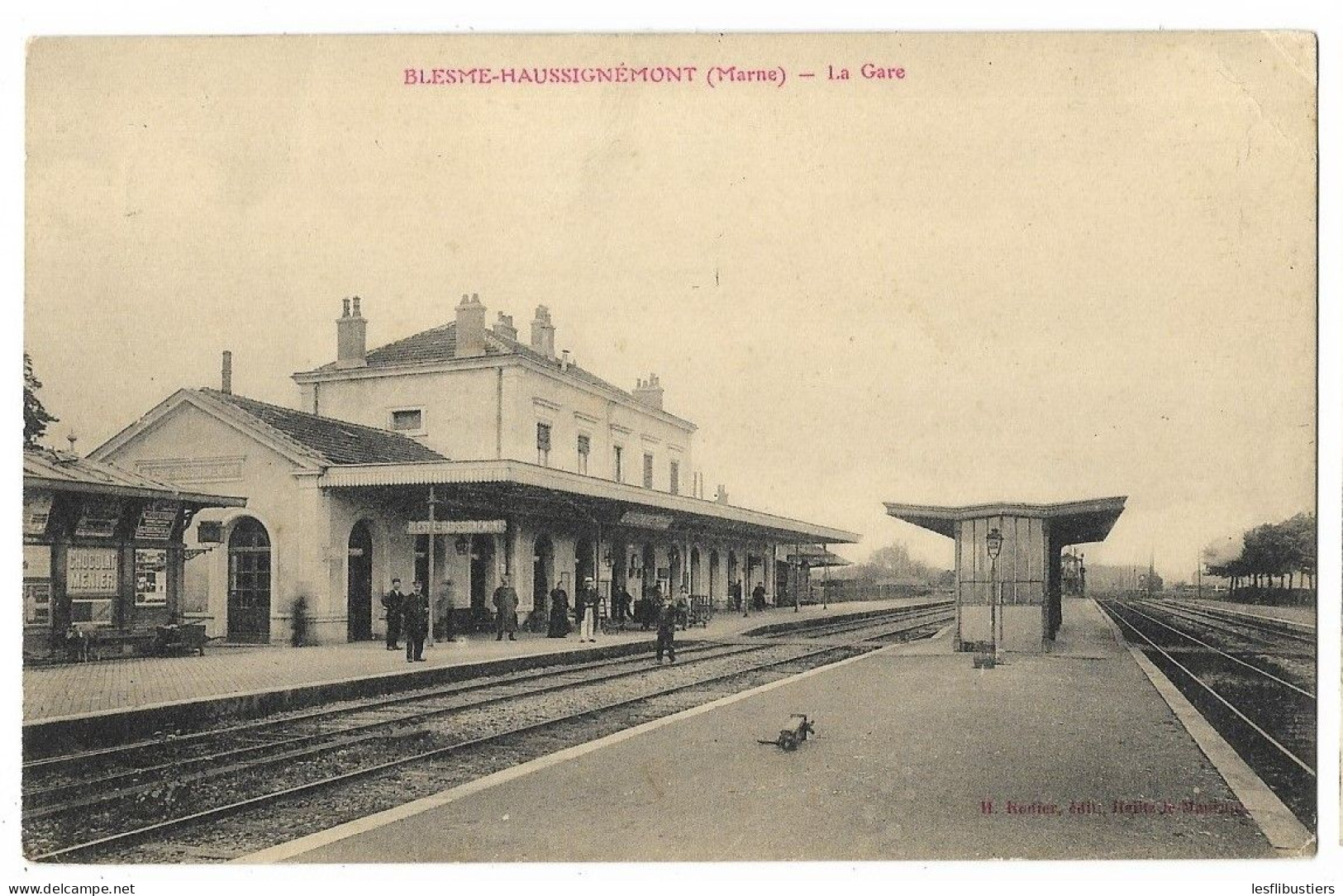CPA 51 BLESME-HAUSSIGNEMONT La Gare - Autres & Non Classés