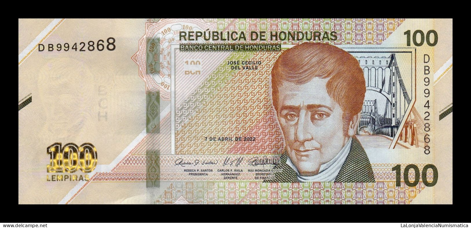 Honduras 100 Lempiras 2022 (2024) Pick 112 New Sc Unc - Honduras