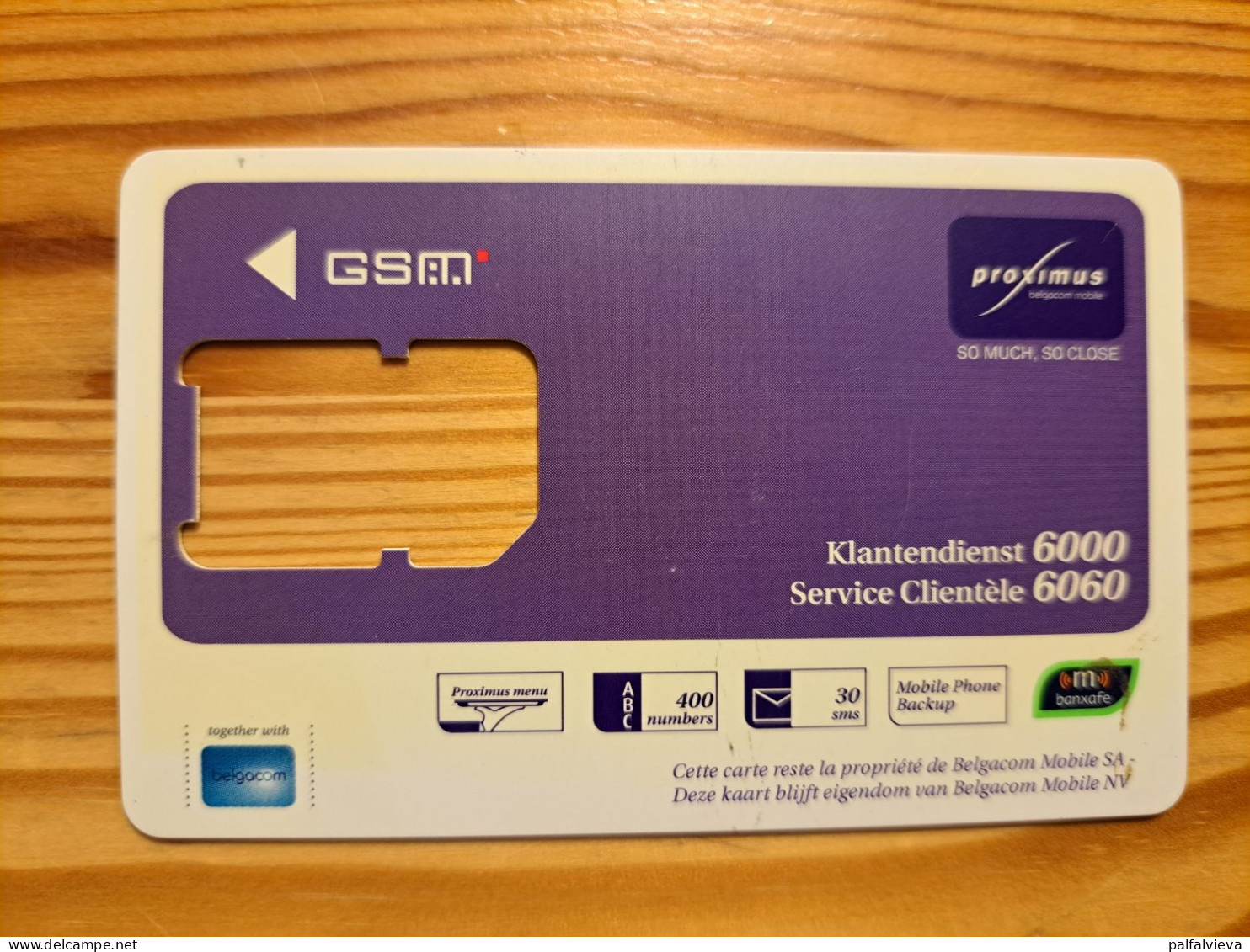 GSM SIM Phonecard Belgium, Proximus - Without Chip - [2] Prepaid & Refill Cards