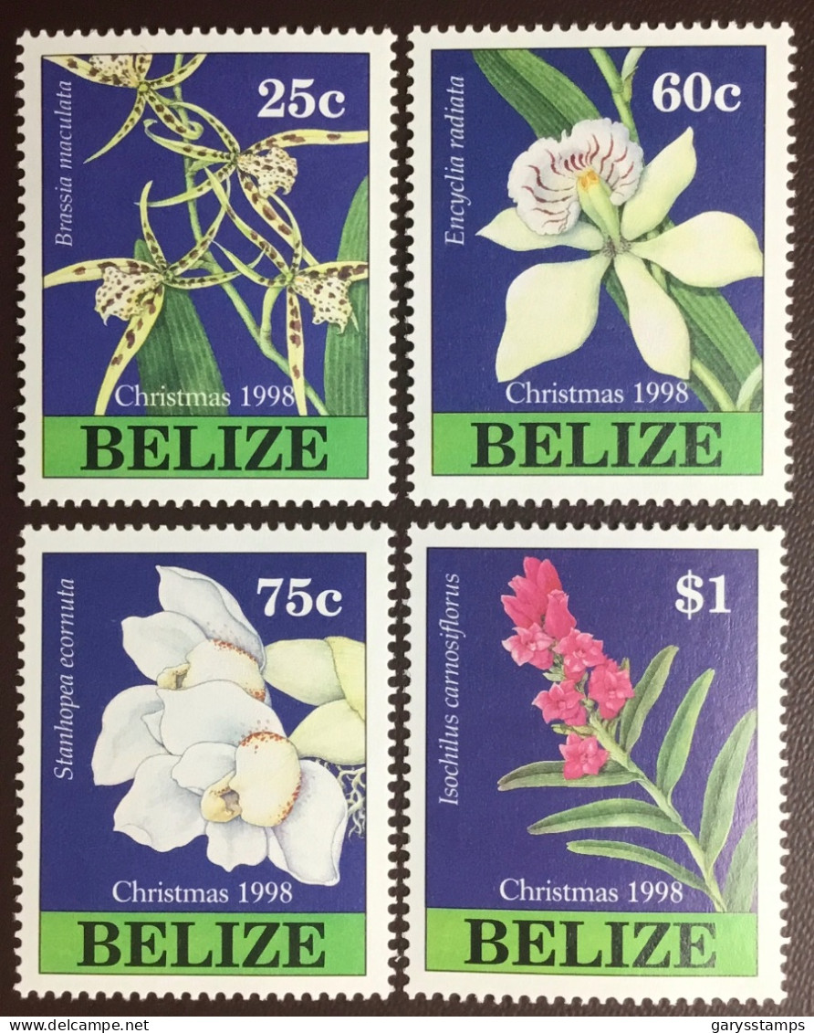 Belize 1998 Christmas Orchids Flowers MNH - Orquideas