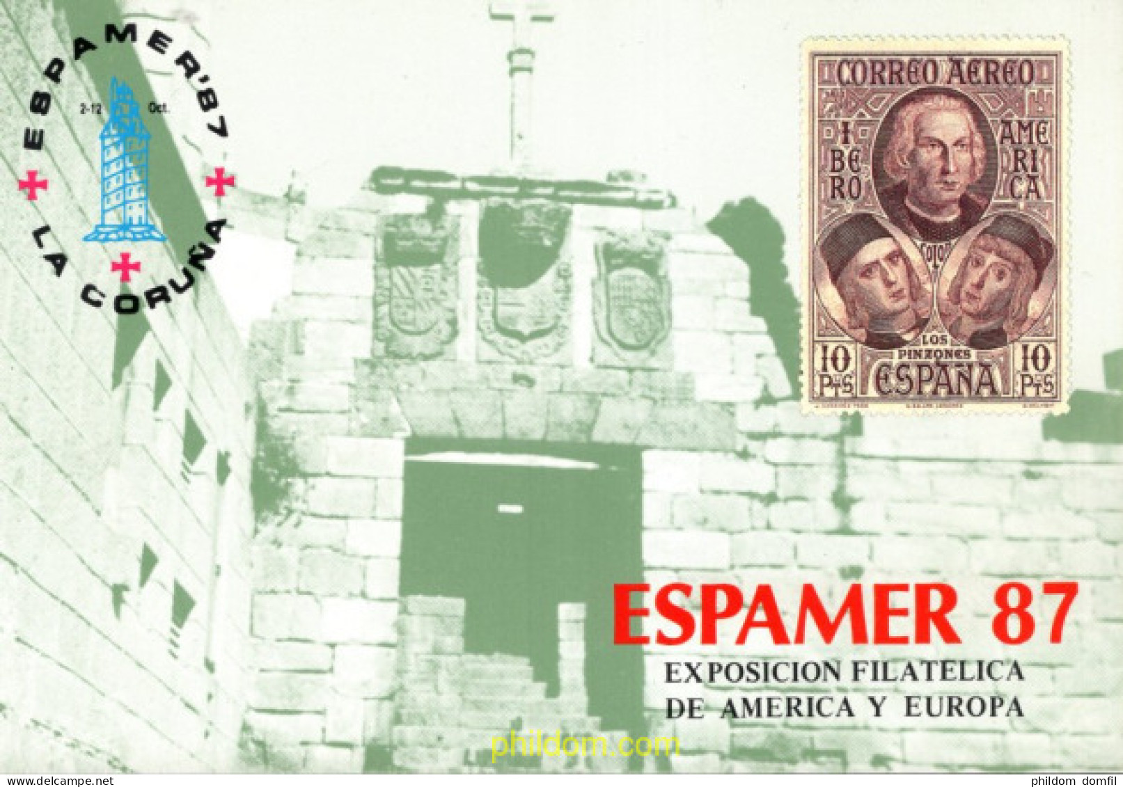 715761 MNH ESPAÑA Hojas Recuerdo 1987 ESPAMER-87 - LA CORUÑA - Unused Stamps