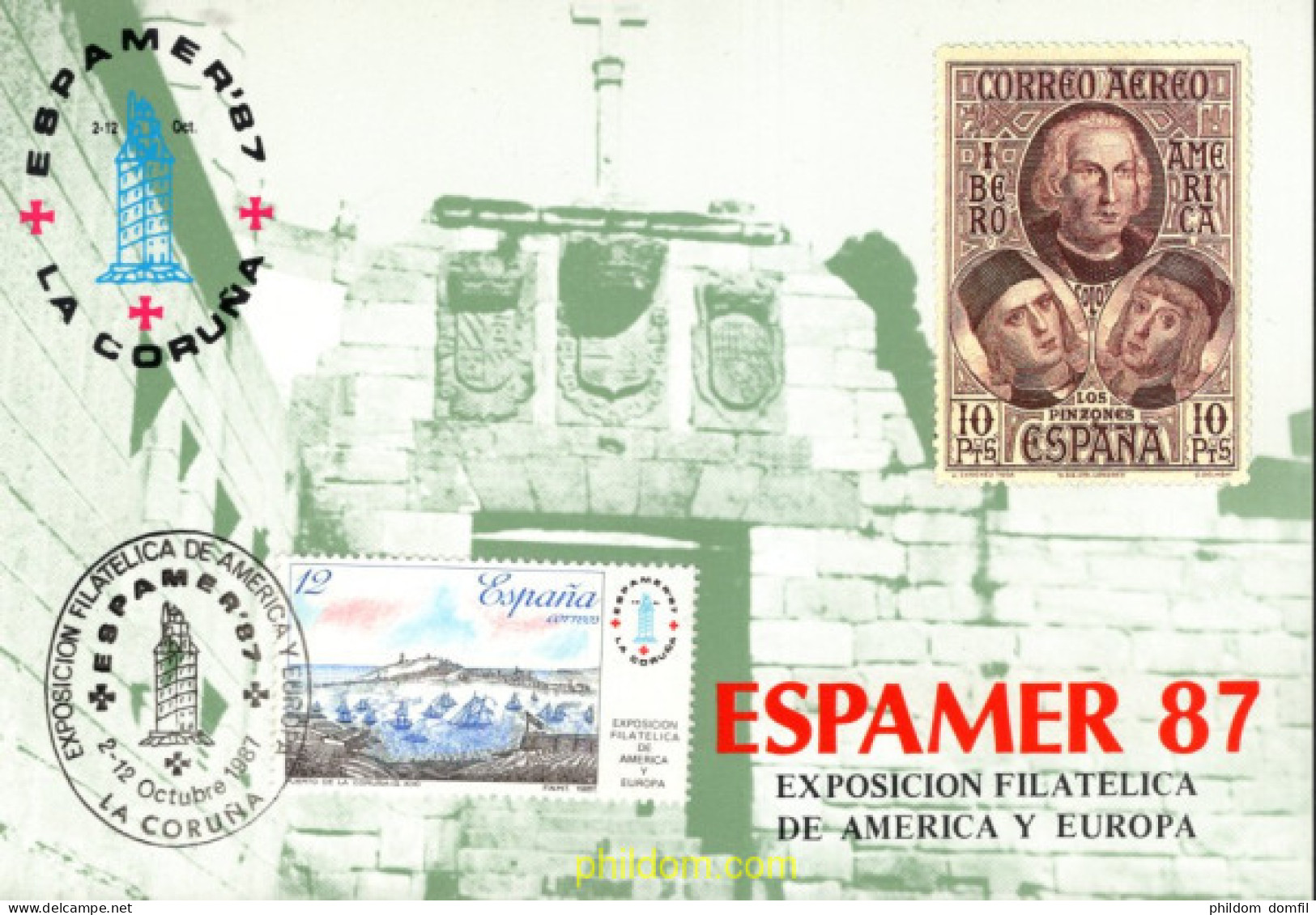 715762 MNH ESPAÑA Hojas Recuerdo 1987 ESPAMER-87 - LA CORUÑA - Nuovi