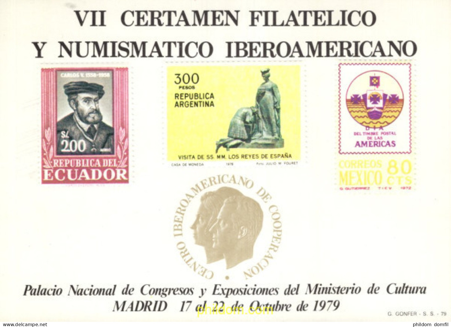 715765 MNH ESPAÑA Hojas Recuerdo 1979 VII CERTAMEN FILATELICO Y NUMISMATICO IBEROAMERICANO 1979 - Ongebruikt