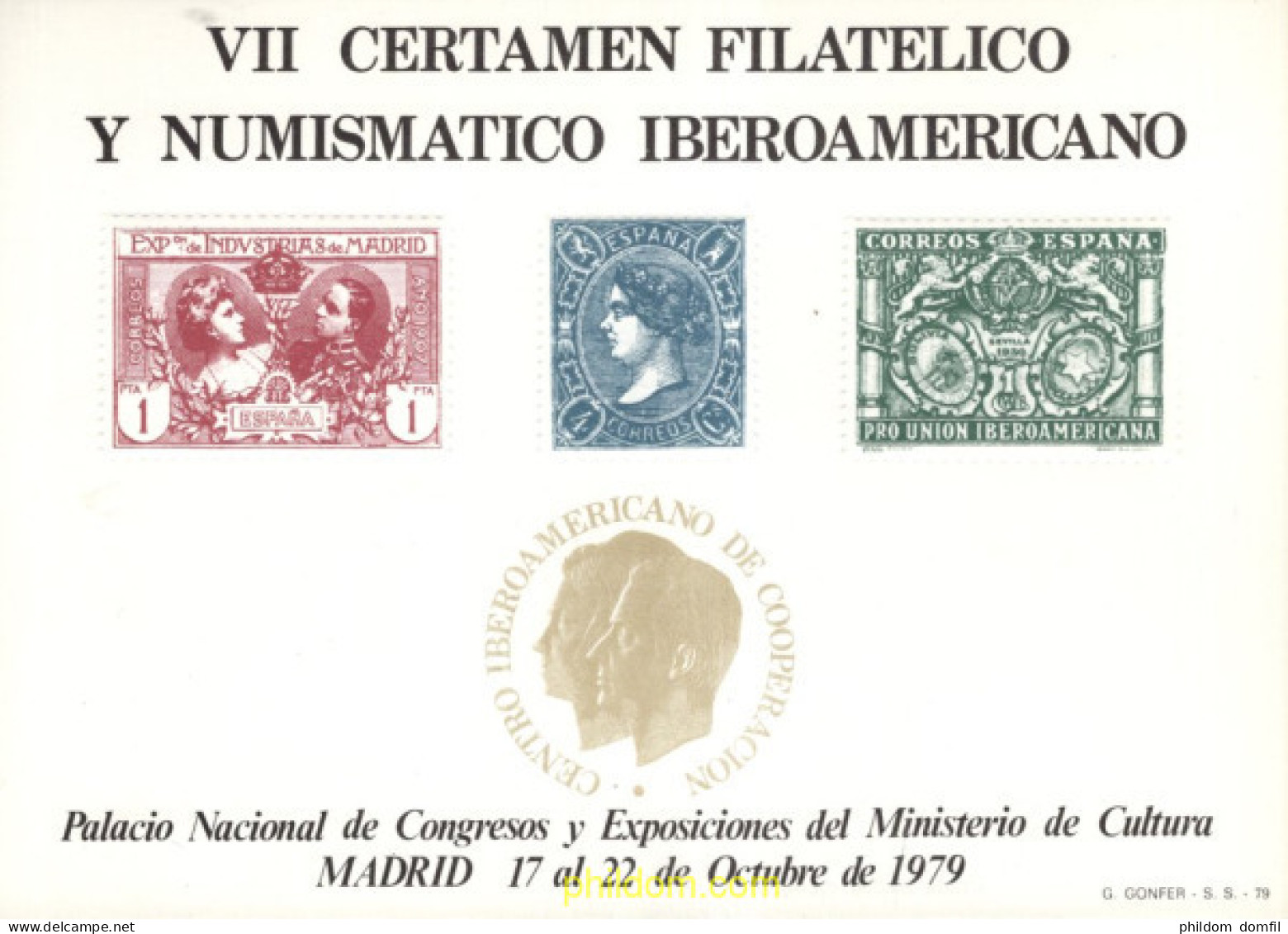 715766 MNH ESPAÑA Hojas Recuerdo 1979 VII CERTAMEN FILATELICO Y NUMISMATICO IBEROAMERICANO - Unused Stamps