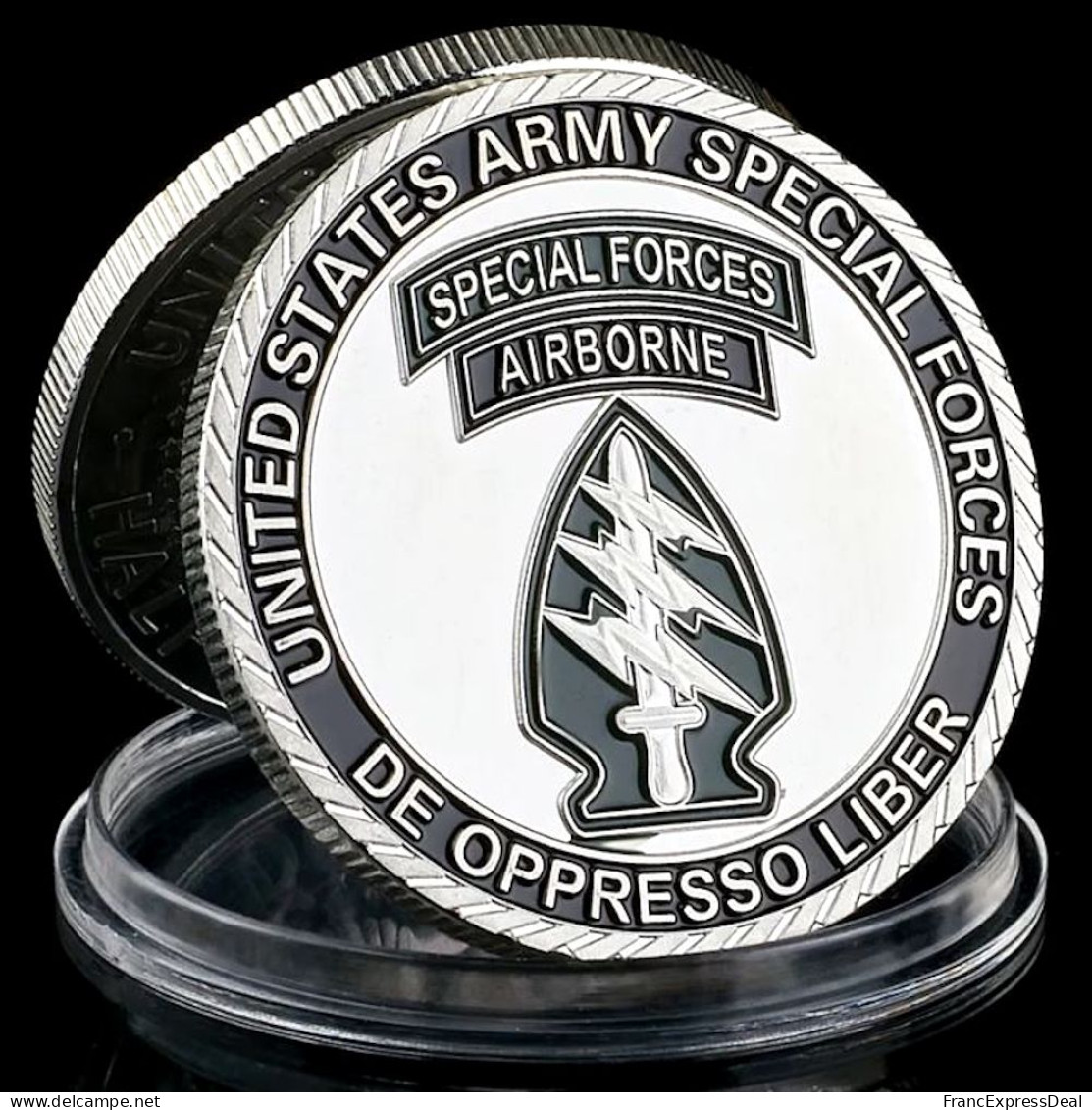 Pièce Médaille NEUVE Plaquée Argent - US Army Special Forces Airborne - Altri & Non Classificati