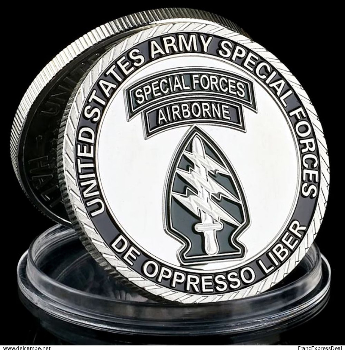 Pièce Médaille NEUVE Plaquée Argent - US Army Special Forces Airborne - Otros & Sin Clasificación