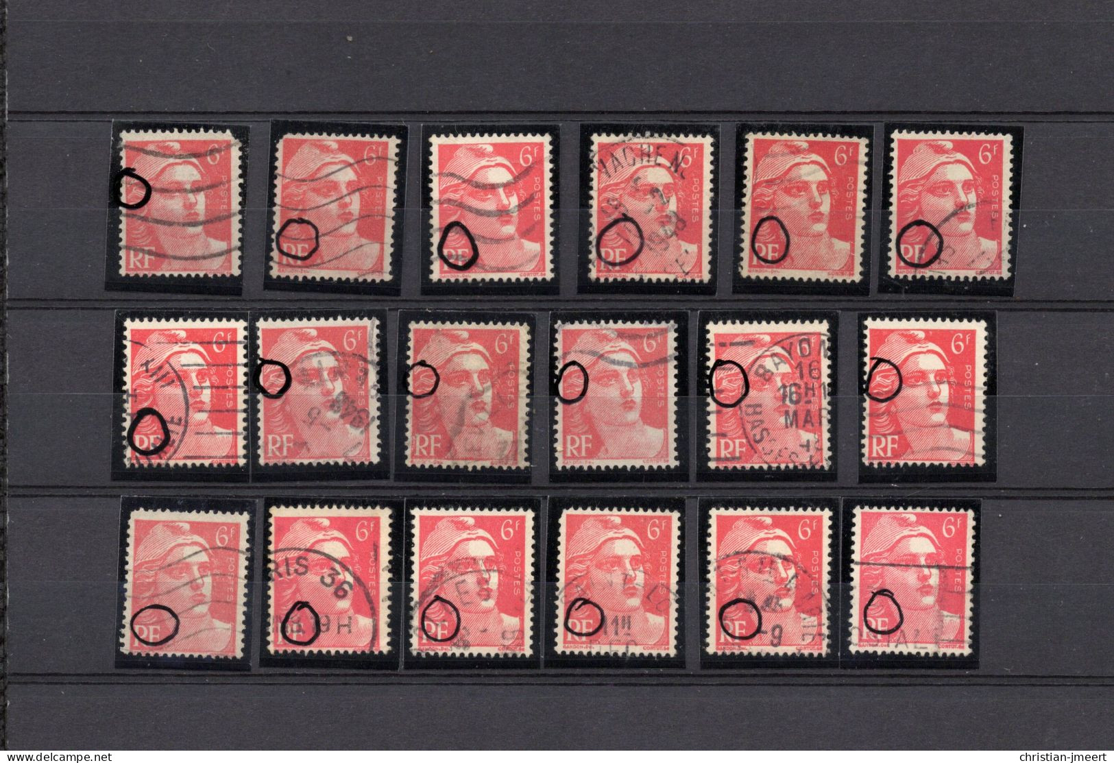 Varietés Sur Marianne 1945 Du 721  18 Timbres - Used Stamps