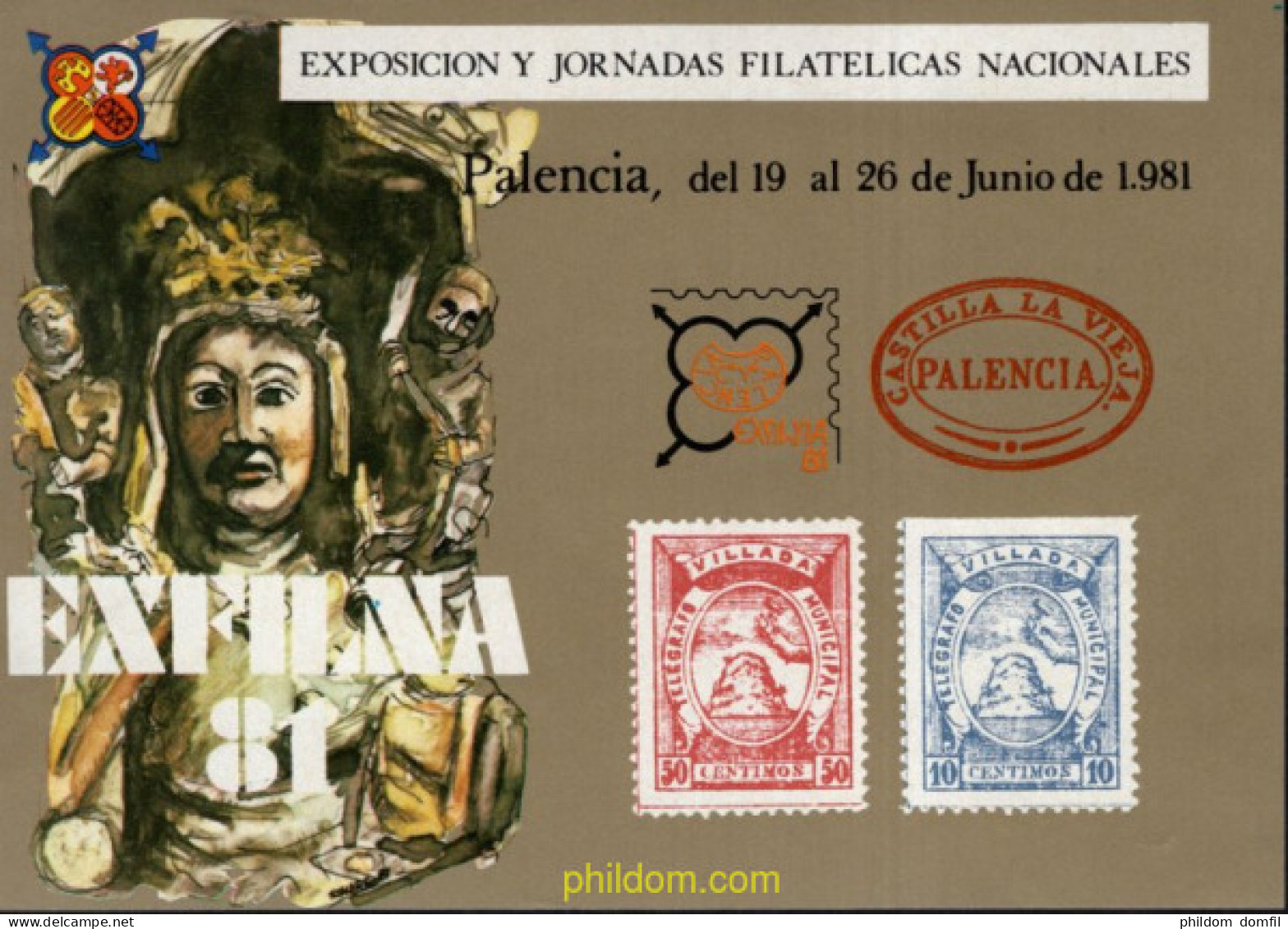 715769 MNH ESPAÑA Hojas Recuerdo 1981 EXPOSICION Y JORNADAS FILATELICAS NACIONALES - Neufs