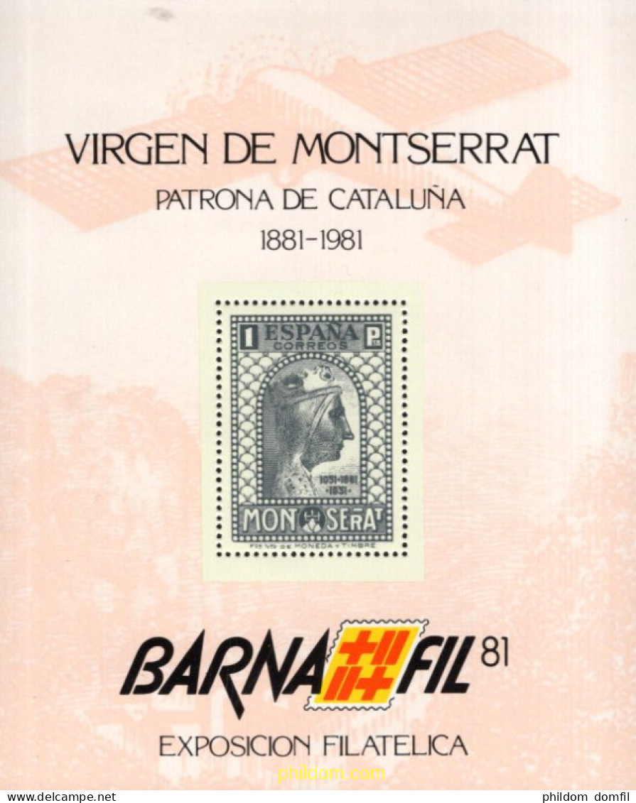 715770 MNH ESPAÑA Hojas Recuerdo 1981 VIRGE DE MONTSERRAT PATRONA DE CATALUÑA - Neufs