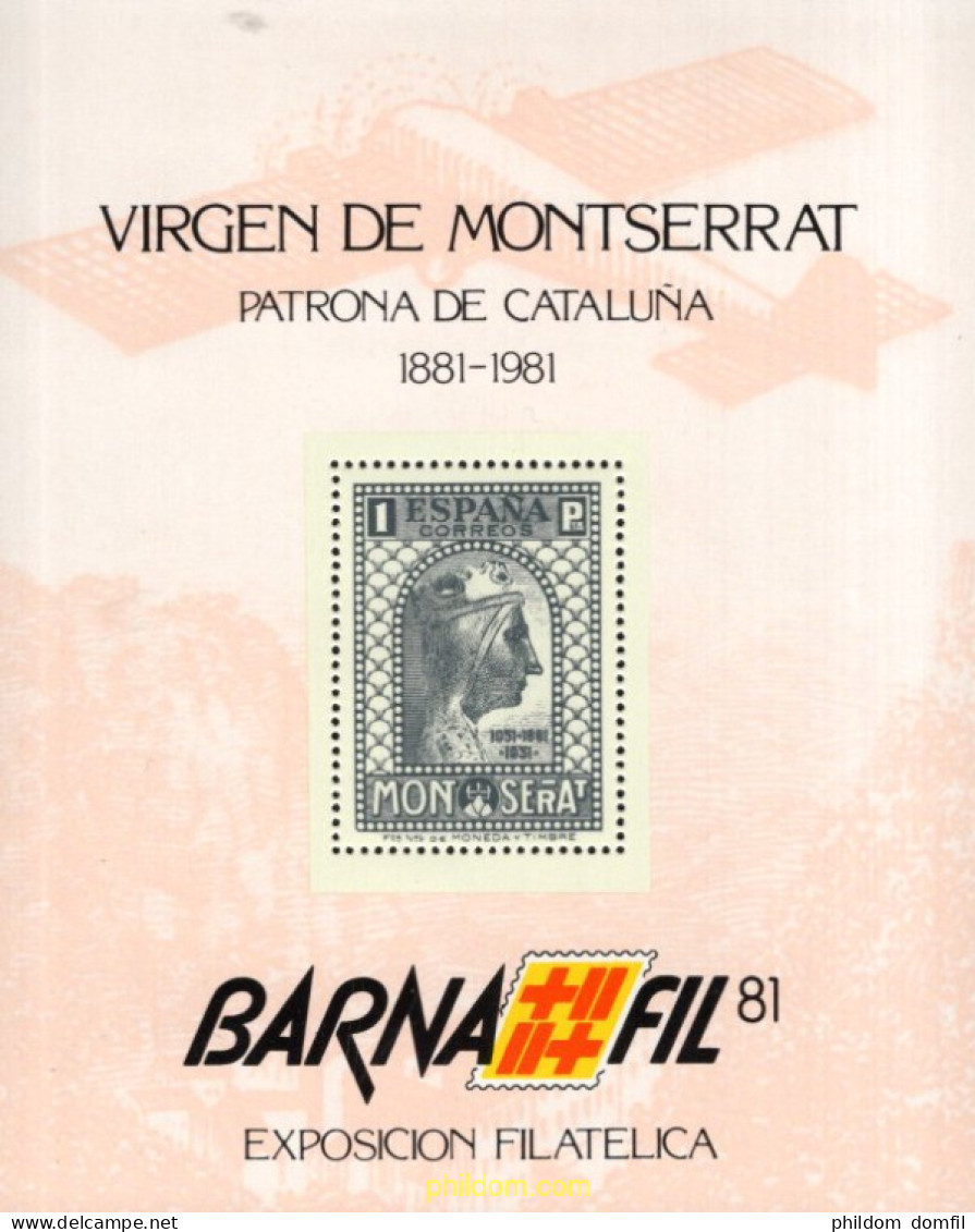 715770 MNH ESPAÑA Hojas Recuerdo 1981 VIRGE DE MONTSERRAT PATRONA DE CATALUÑA - Nuevos