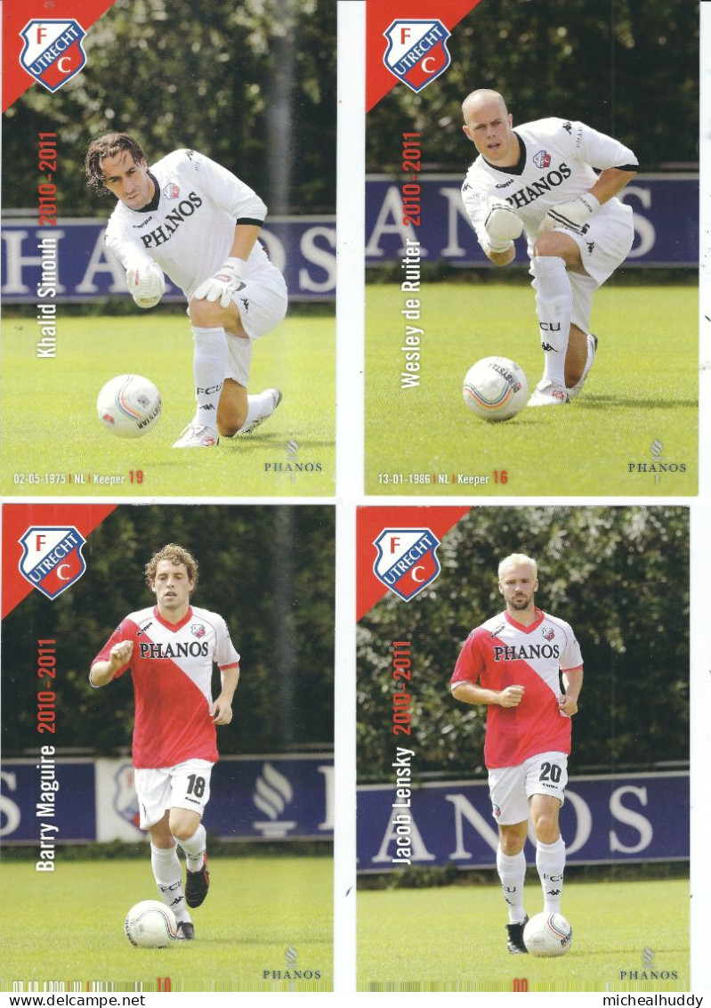 4  POSTCARDS   FC UTECHT 2010-11 SEASON - Football