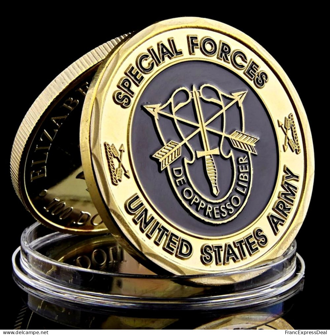Pièce Médaille NEUVE Plaquée Or - Etats-Unis US Army Special Forces Les Bérets Verts - Otros & Sin Clasificación