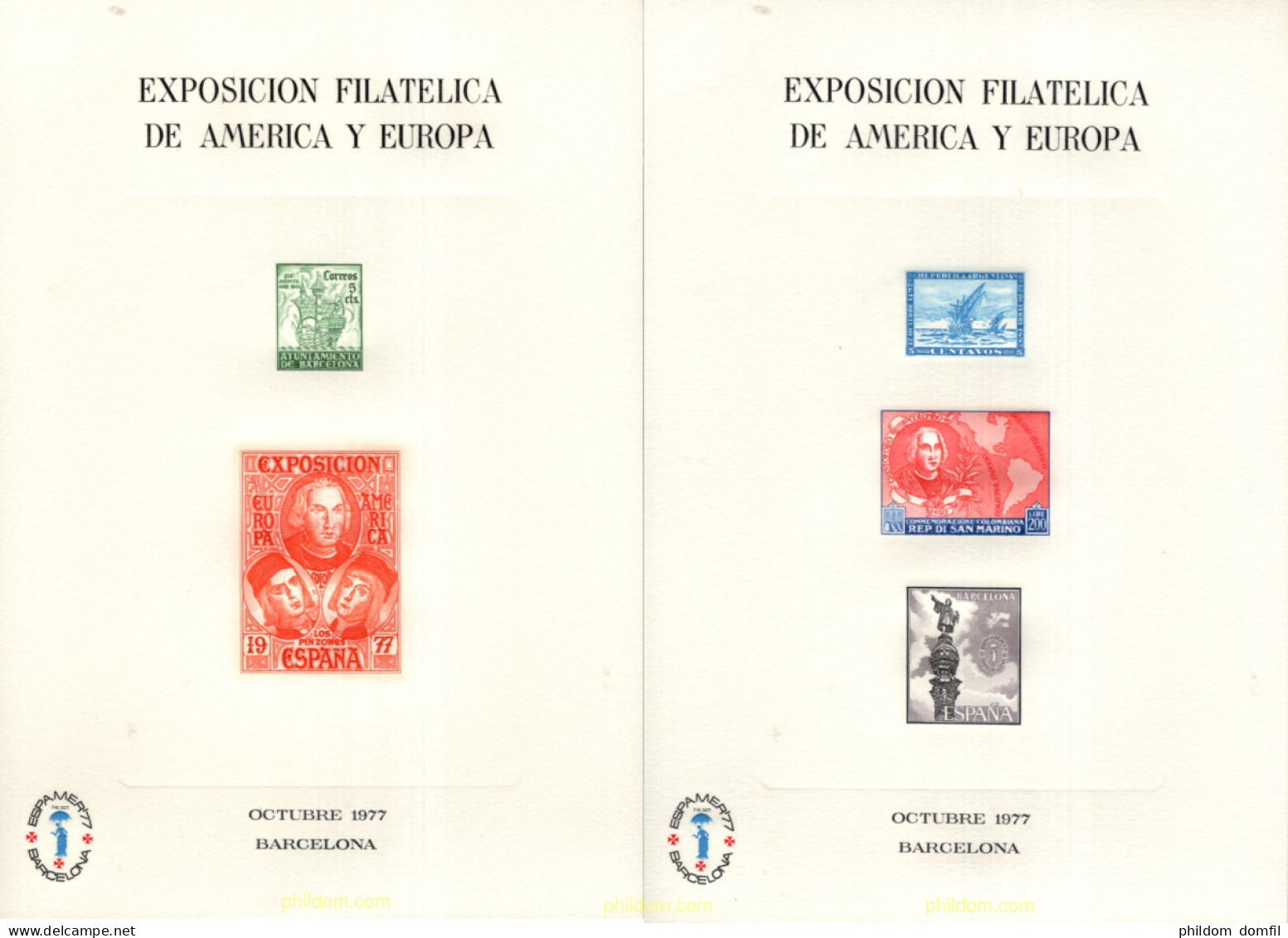 715781 MNH ESPAÑA Hojas Recuerdo 1977 ESPAMER-77 - Unused Stamps