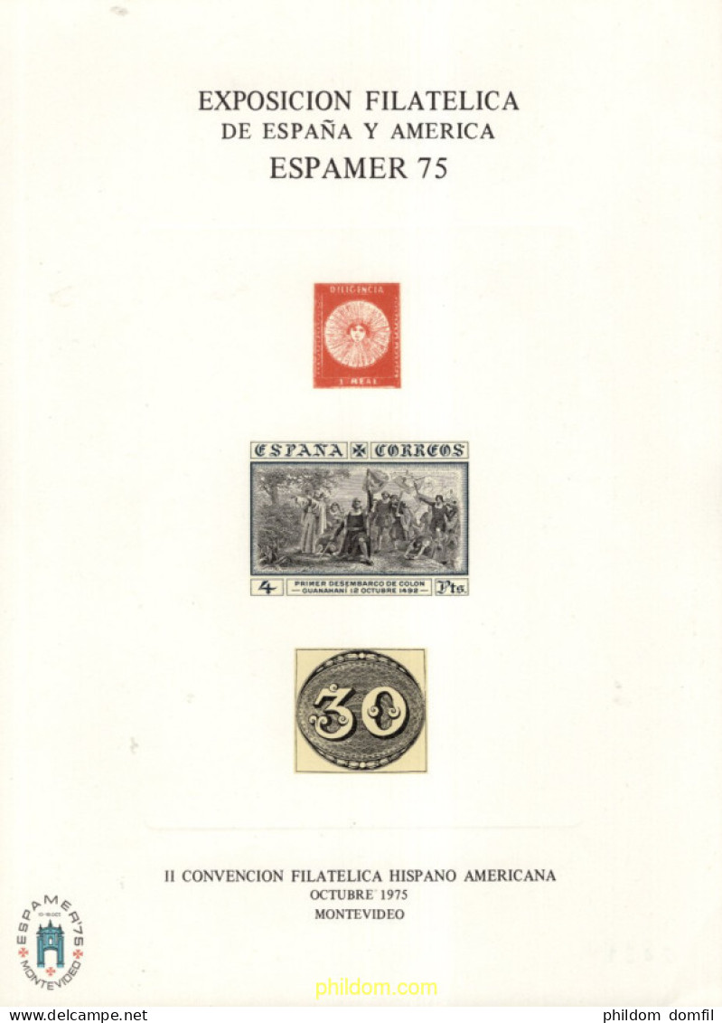 715785 MNH ESPAÑA Hojas Recuerdo 1975 ESPAMER-75 - Ungebraucht